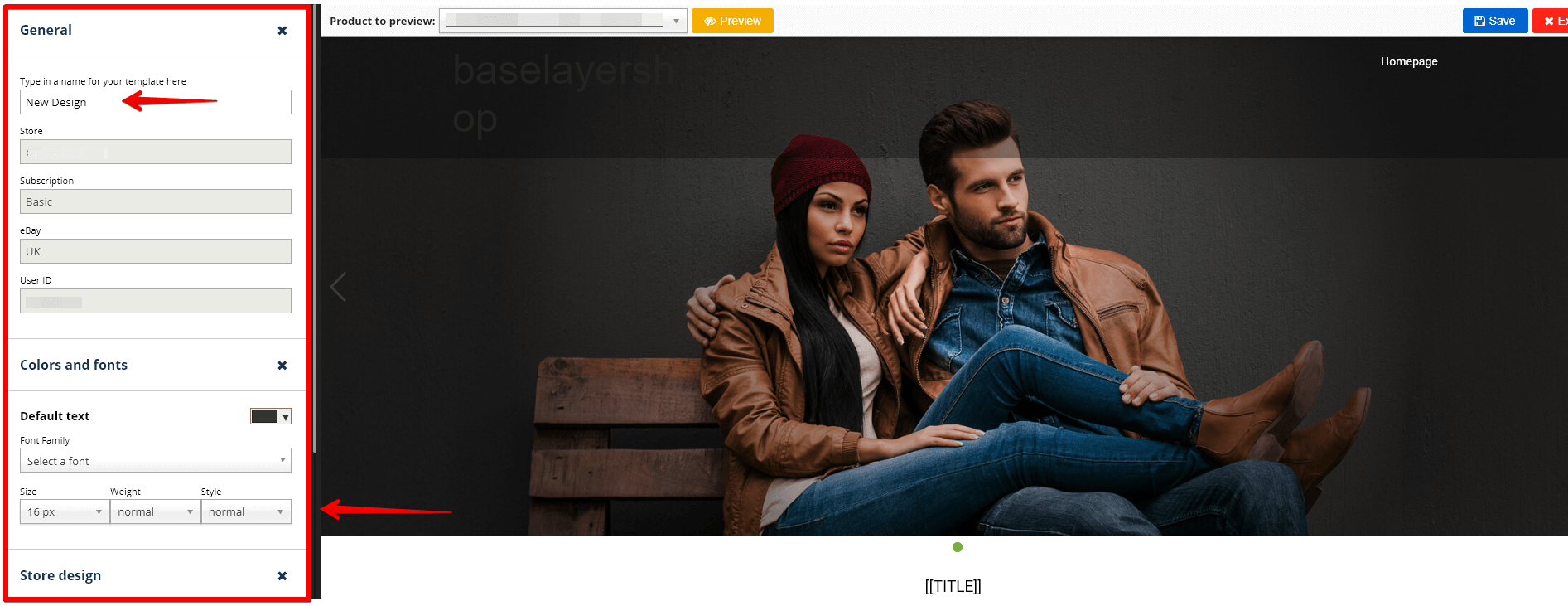  template builder Settings